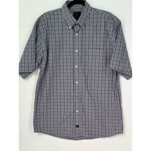 F/X Fusion Men's Plaid Button Down Shirt Medium Short Sleeve Cotton 0324